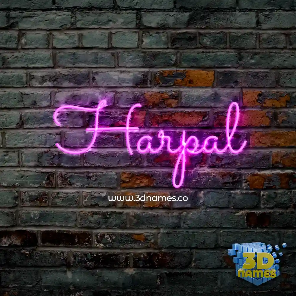 harpal in Pink Neon style - 3D name wallpaper