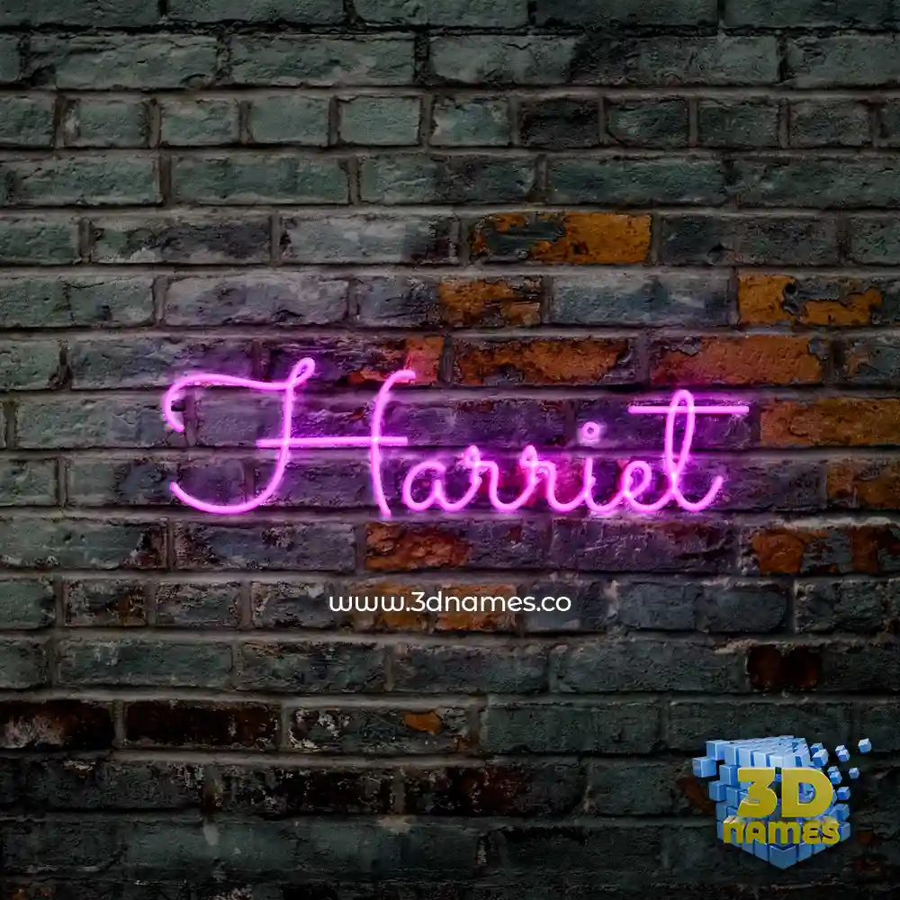 harriet in Pink Neon style - 3D name wallpaper