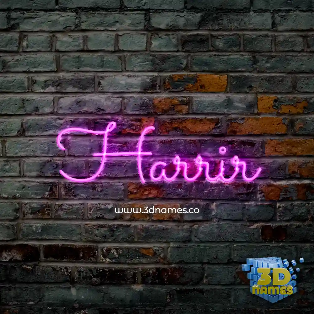 harrir in Pink Neon style - 3D name wallpaper