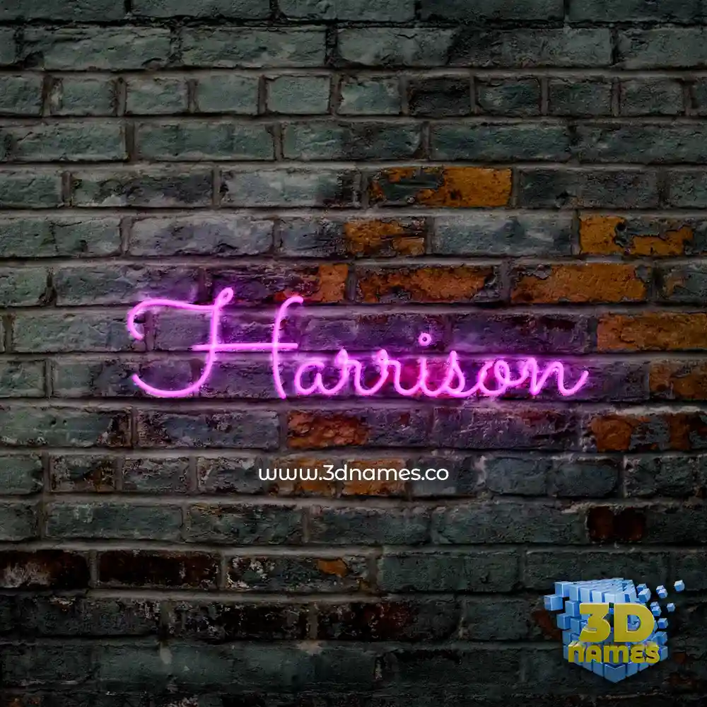 harrison in Pink Neon style - 3D name wallpaper