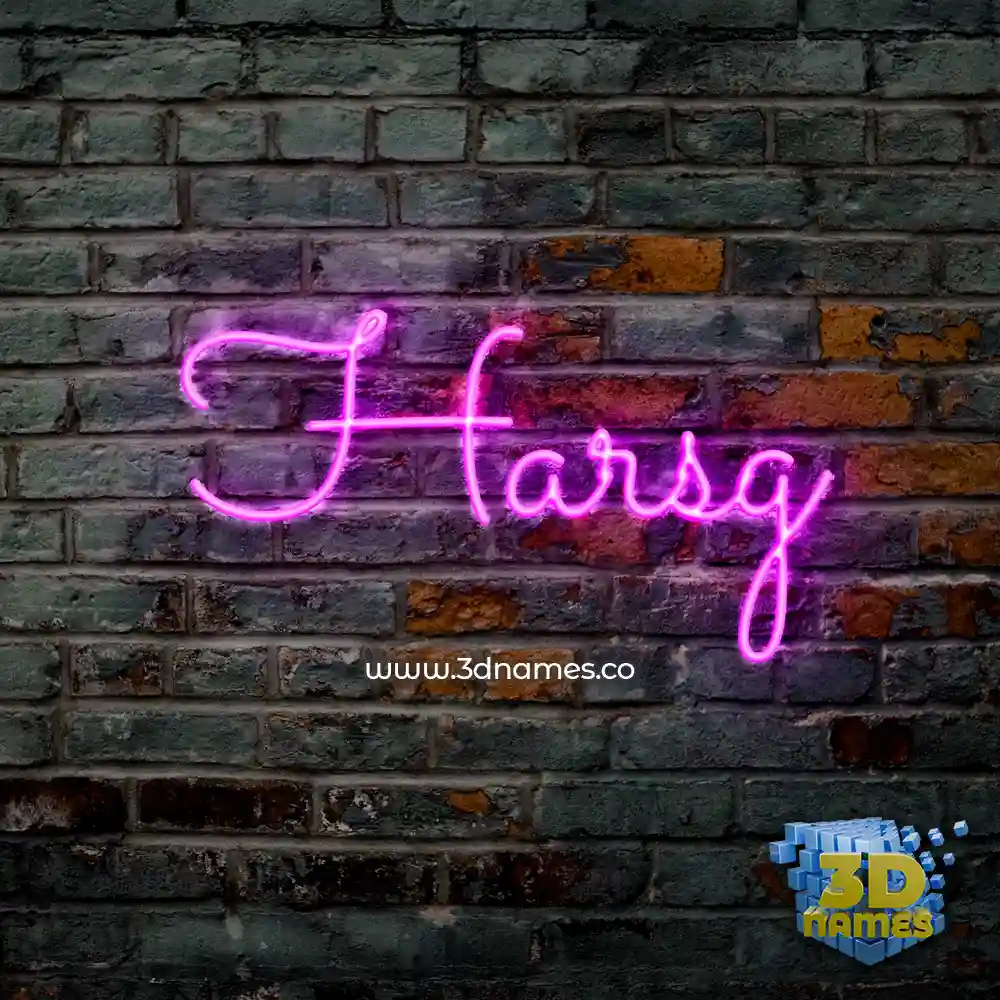 harsg in Pink Neon style - 3D name wallpaper