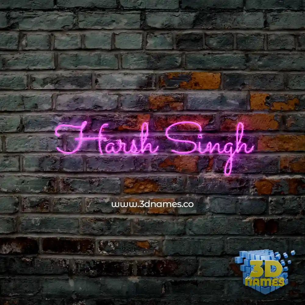 harsh singh in Pink Neon style - 3D name wallpaper