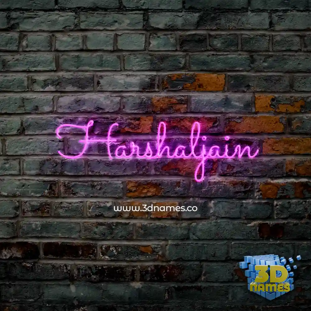 harshaljain in Pink Neon style - 3D name wallpaper