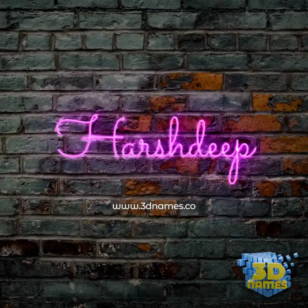 harshdeep in Pink Neon style - 3D name wallpaper