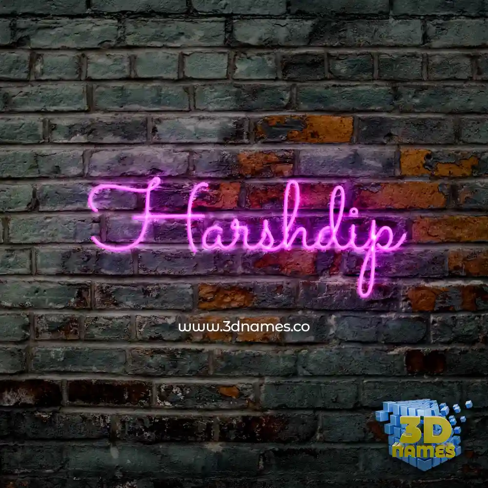 harshdip in Pink Neon style - 3D name wallpaper