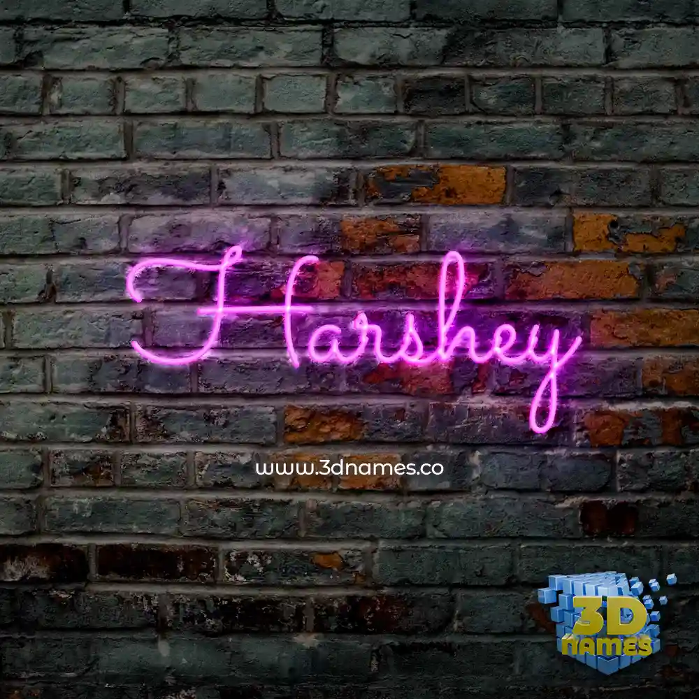harshey in Pink Neon style - 3D name wallpaper