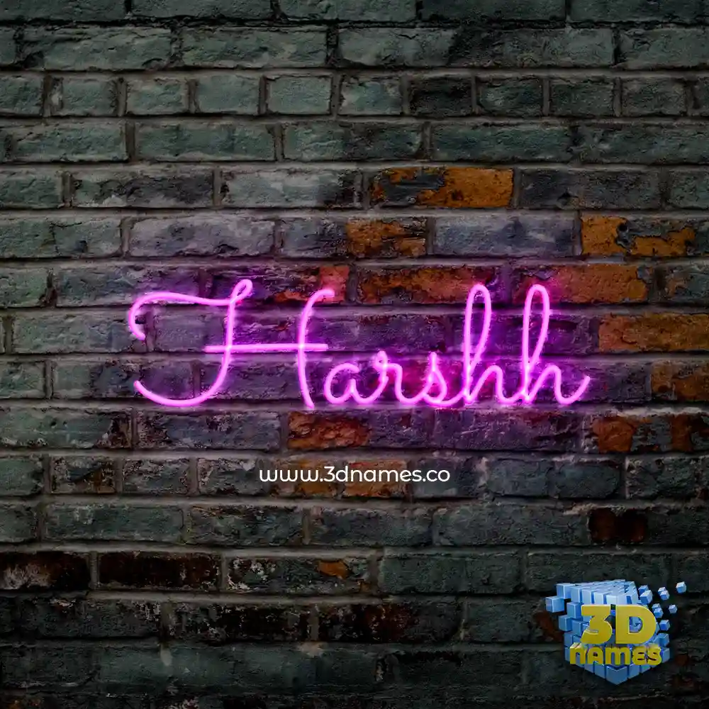 harshh in Pink Neon style - 3D name wallpaper