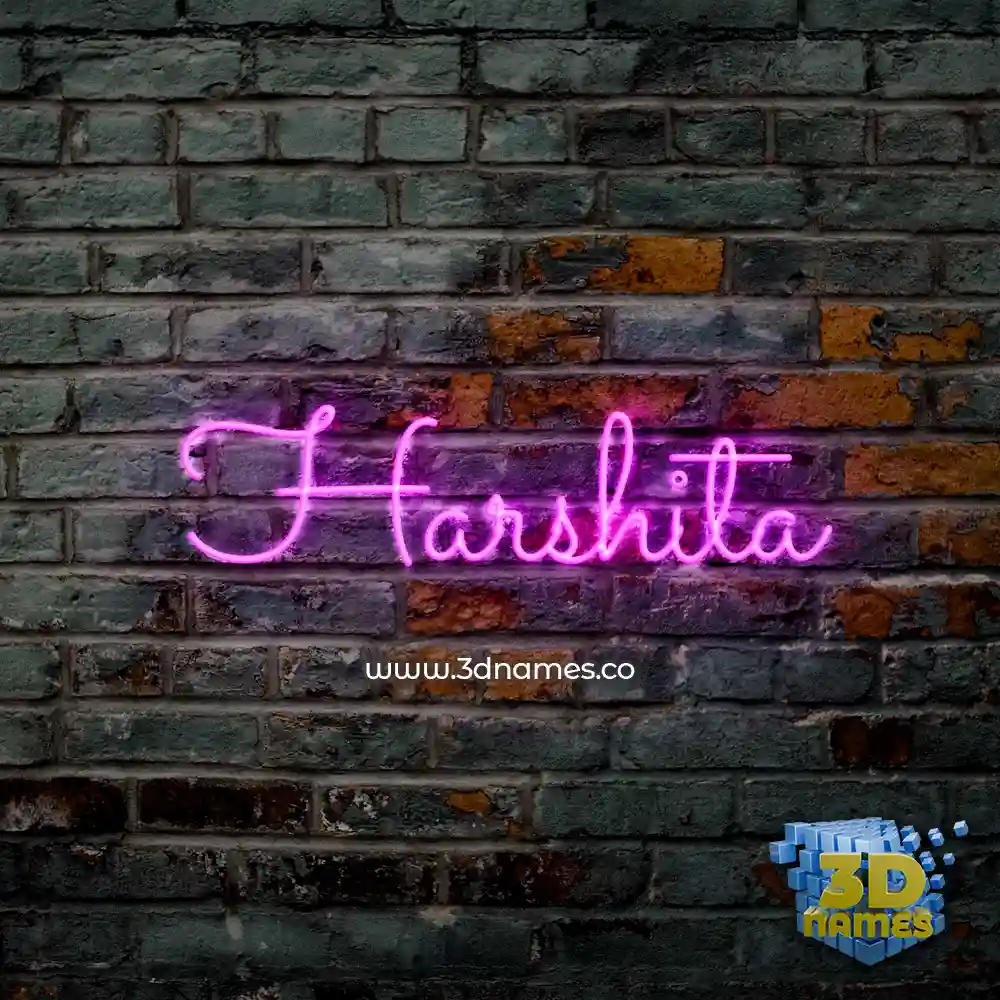 harshita in Pink Neon style - 3D name wallpaper
