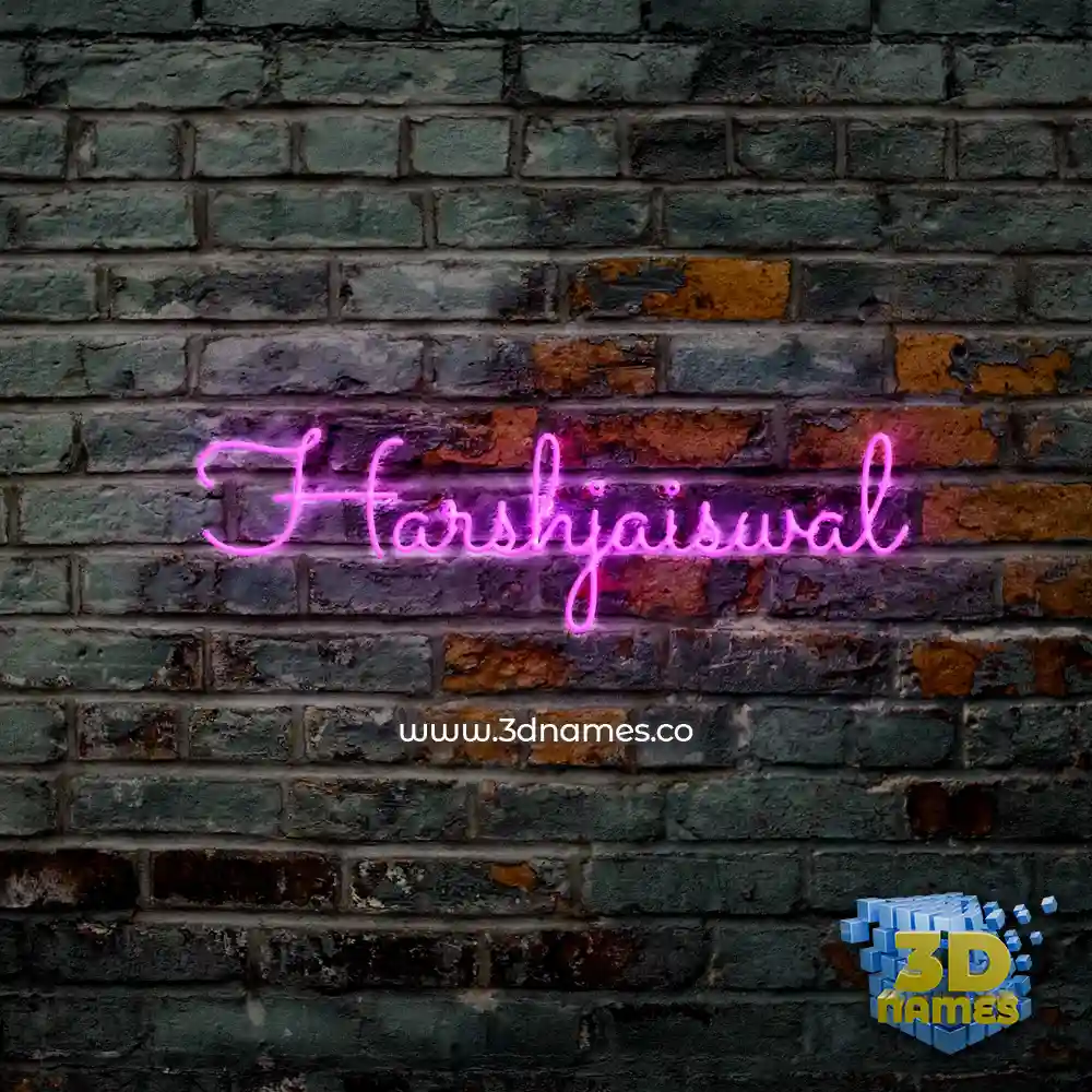 harshjaiswal in Pink Neon style - 3D name wallpaper