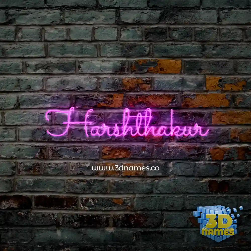 harshthakur in Pink Neon style - 3D name wallpaper
