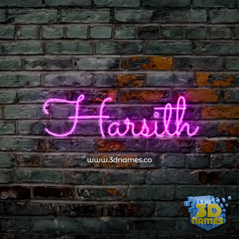 harsith in Pink Neon style - 3D name wallpaper