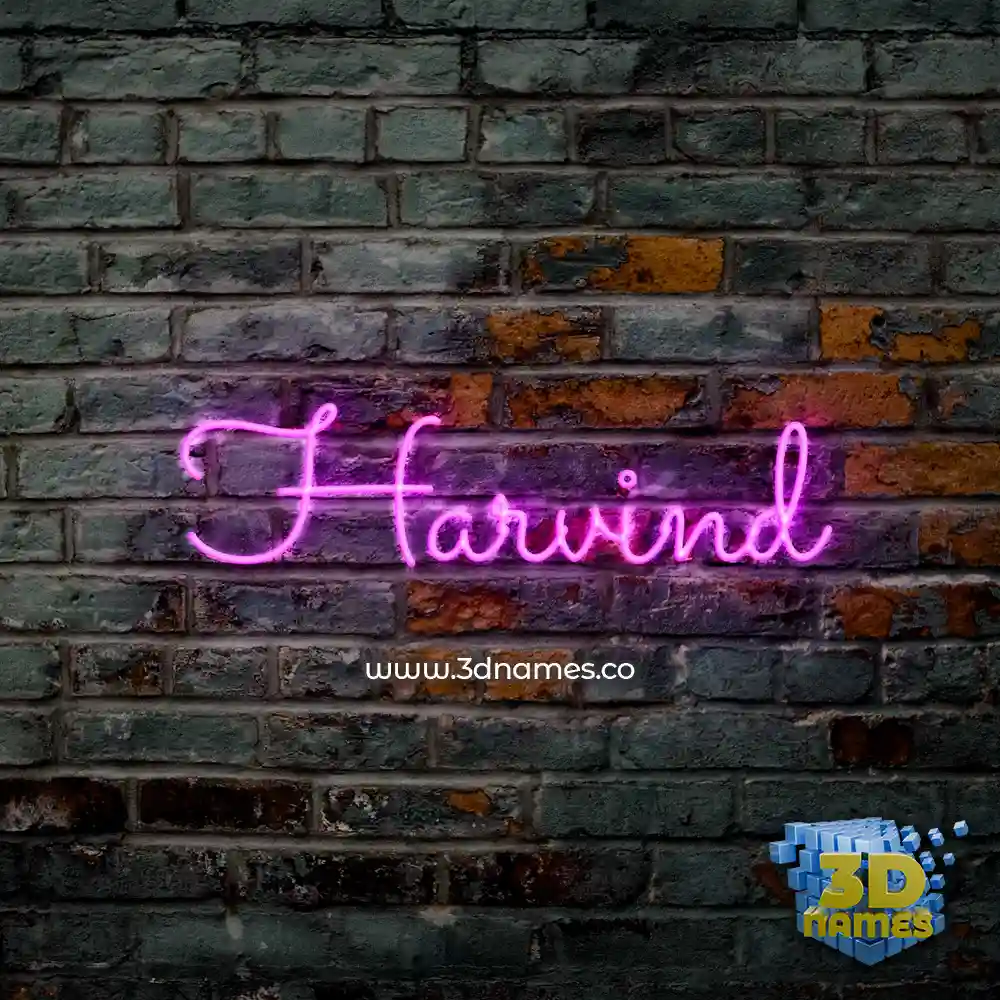 harvind in Pink Neon style - 3D name wallpaper