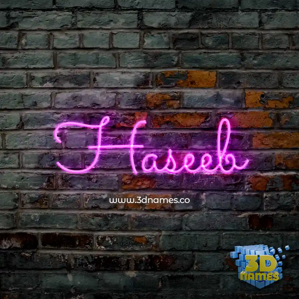 haseeb in Pink Neon style - 3D name wallpaper