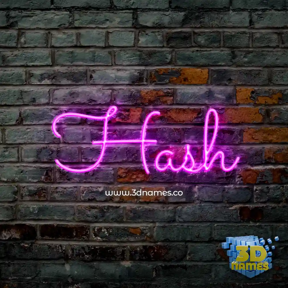 hash in Pink Neon style - 3D name wallpaper