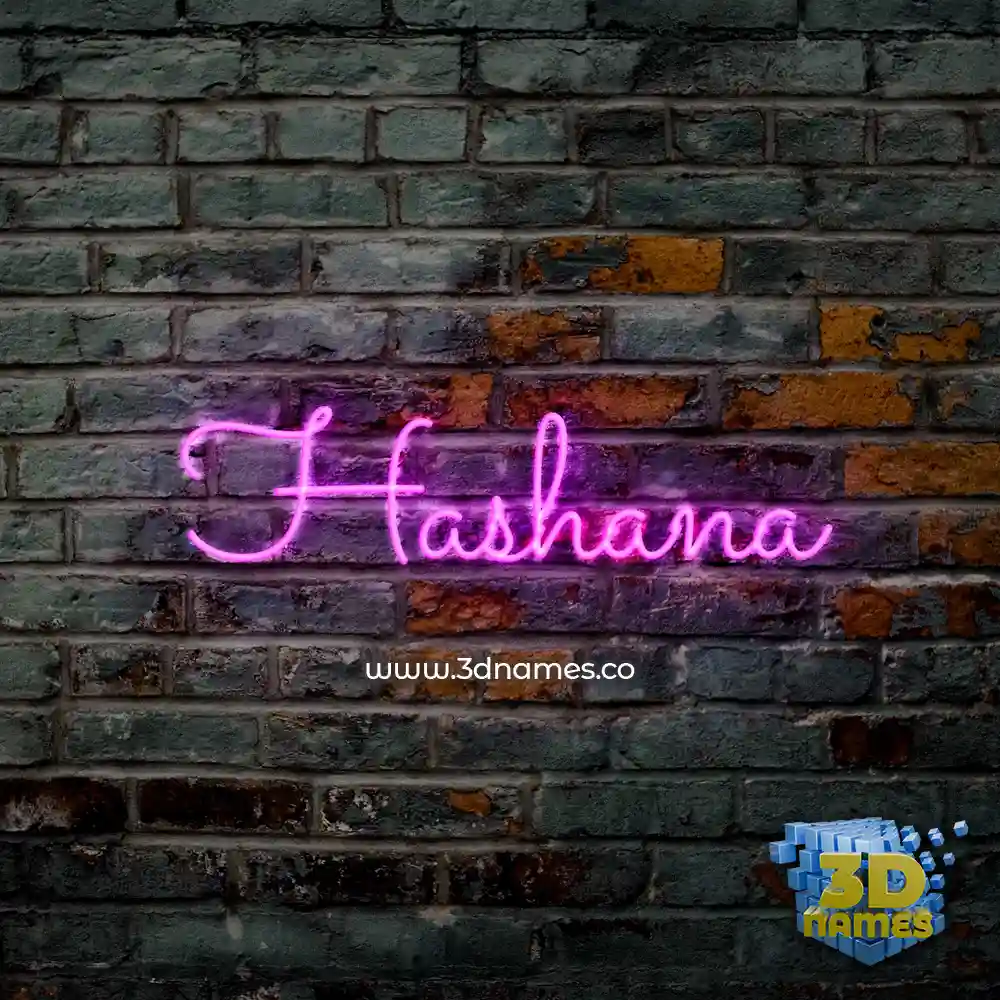 hashana in Pink Neon style - 3D name wallpaper