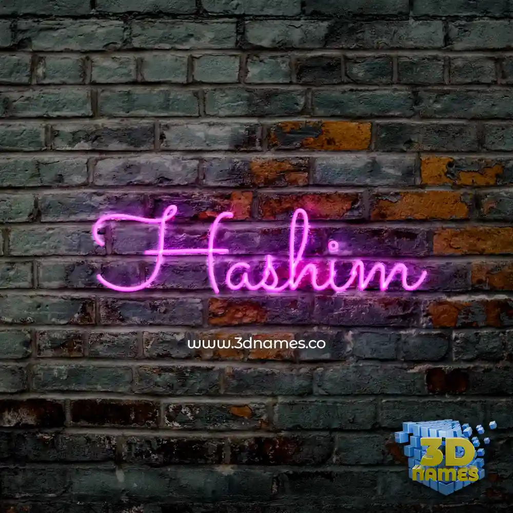 hashim in Pink Neon style - 3D name wallpaper
