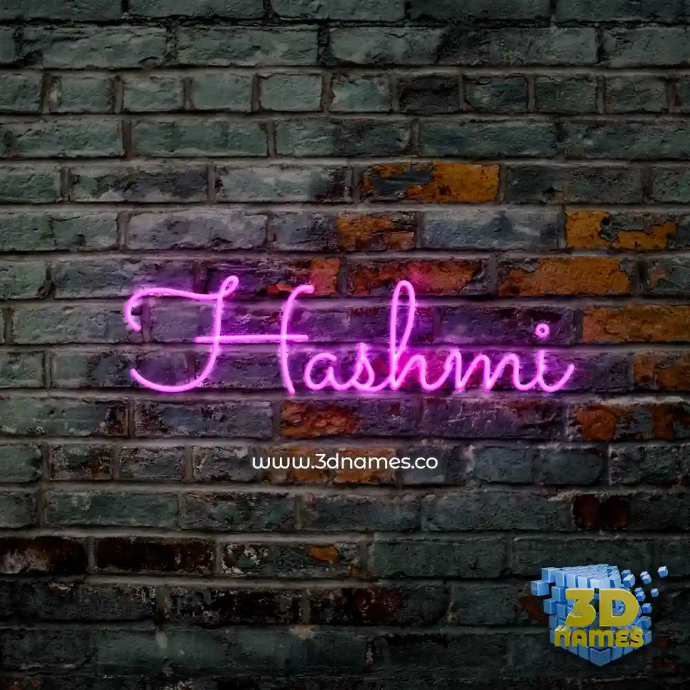 hashmi in Pink Neon style - 3D name wallpaper
