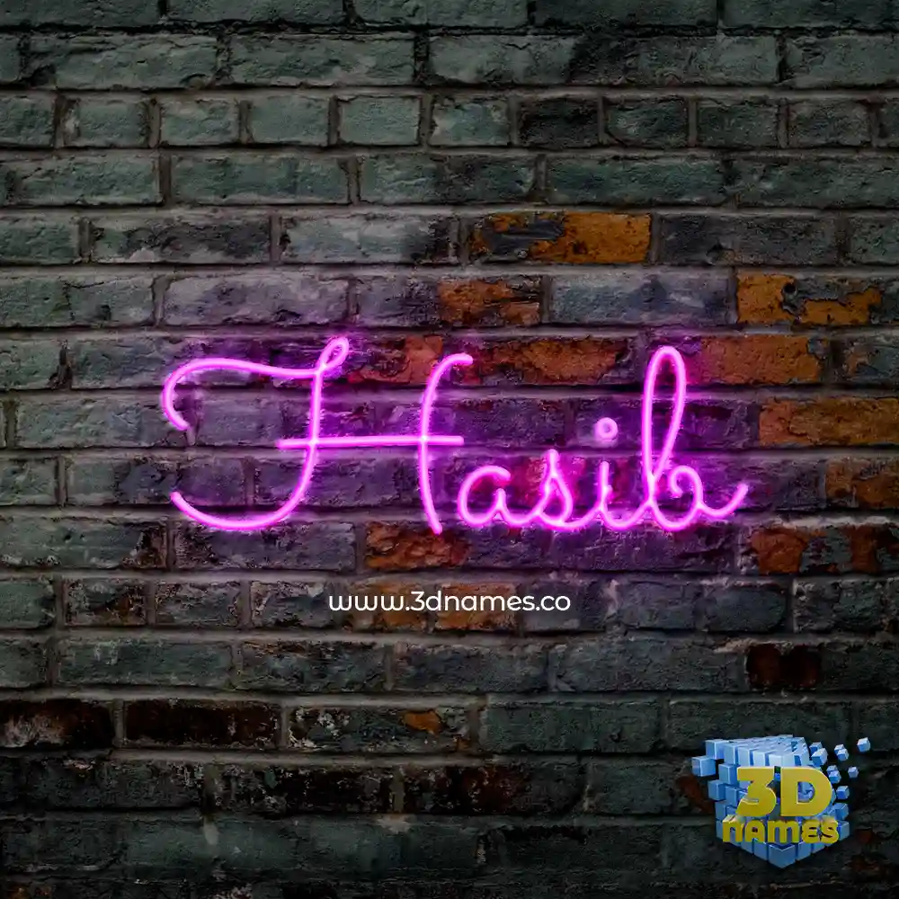 hasib in Pink Neon style - 3D name wallpaper