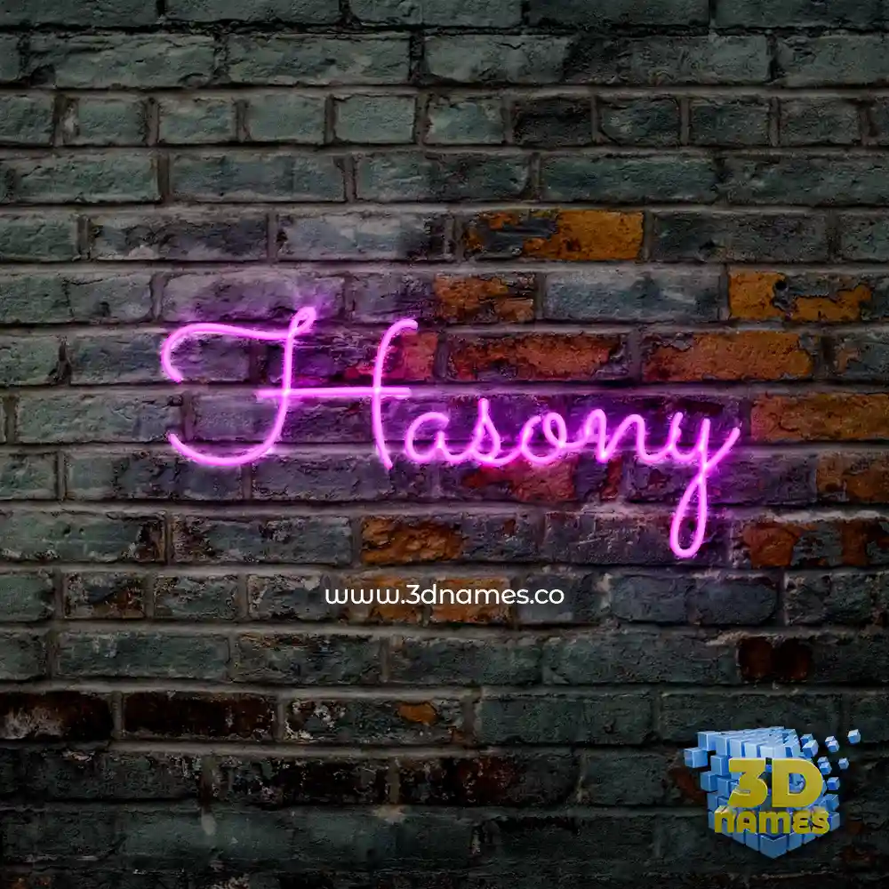 hasony in Pink Neon style - 3D name wallpaper