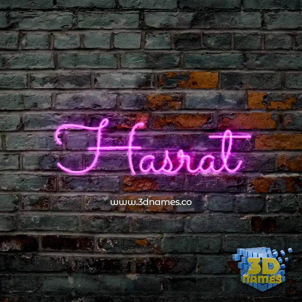 hasrat in Pink Neon style - 3D name wallpaper