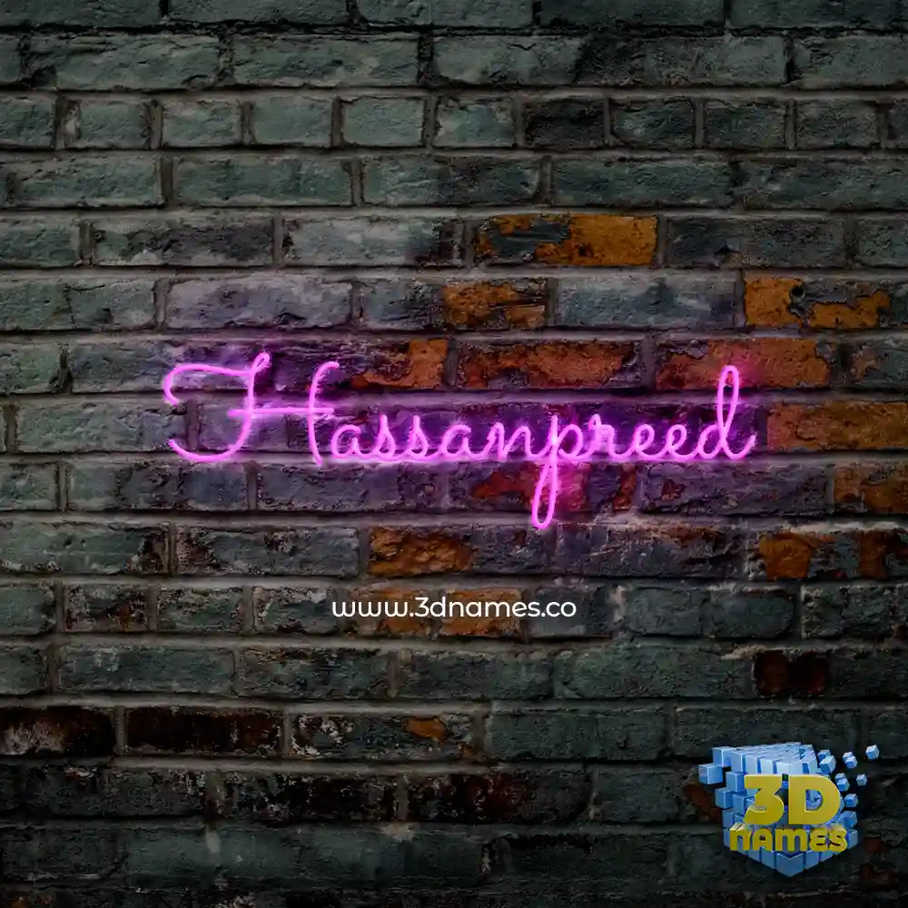 hassanpreed in Pink Neon style - 3D name wallpaper