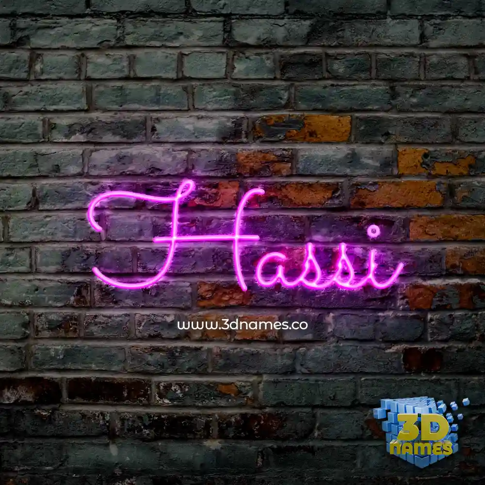 hassi in Pink Neon style - 3D name wallpaper