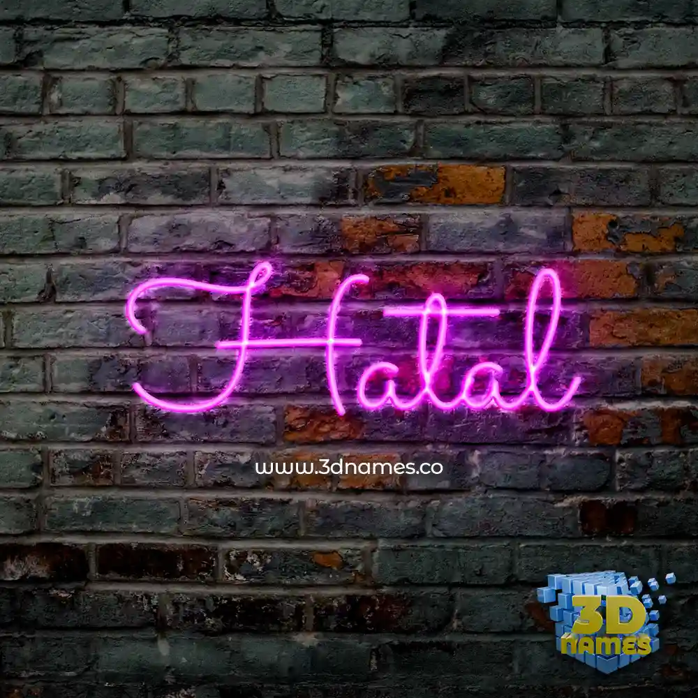 hatal in Pink Neon style - 3D name wallpaper