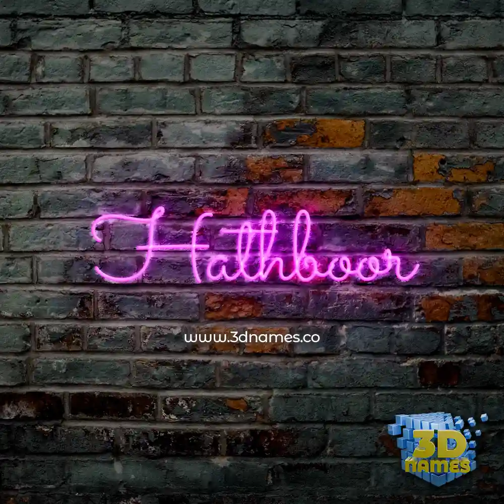 hathboor in Pink Neon style - 3D name wallpaper
