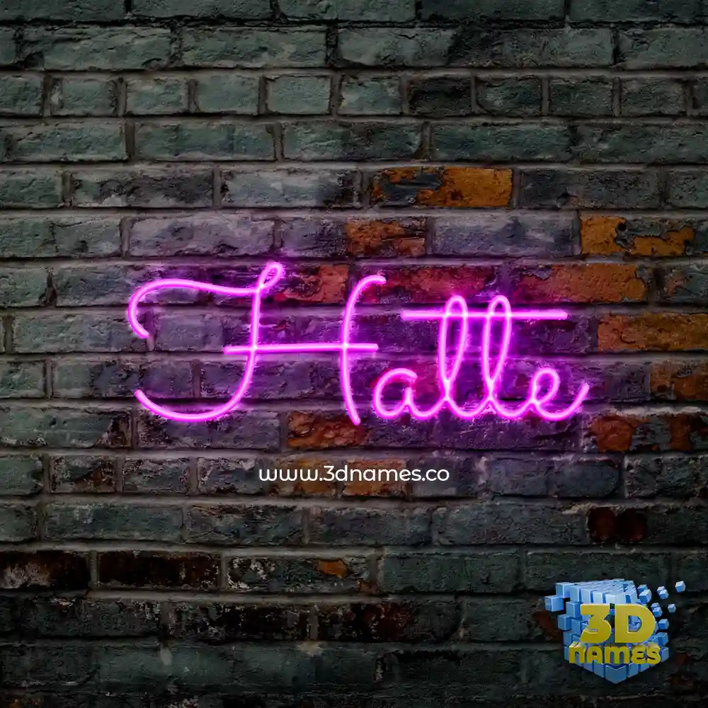 hatte in Pink Neon style - 3D name wallpaper