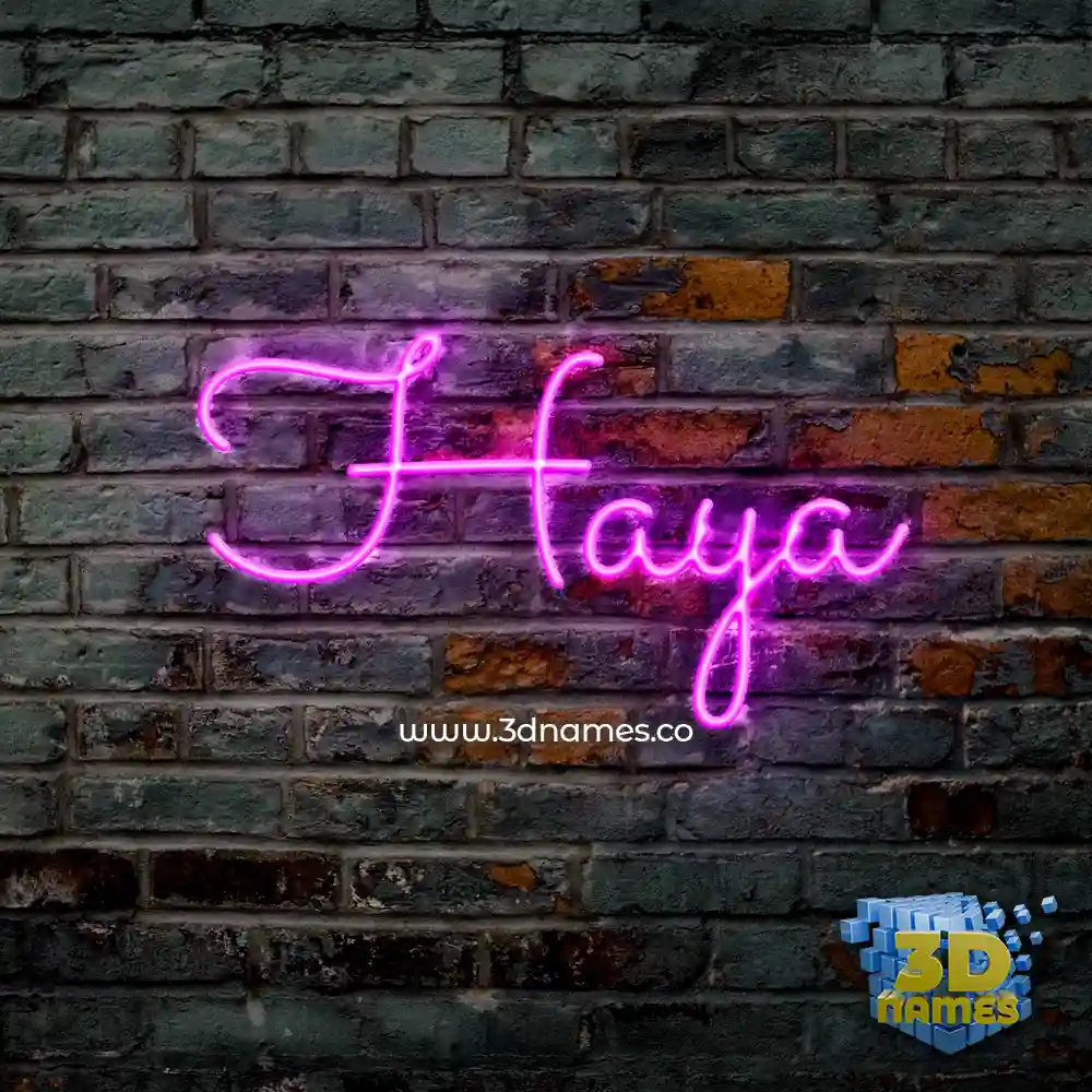 haya in Pink Neon style - 3D name wallpaper