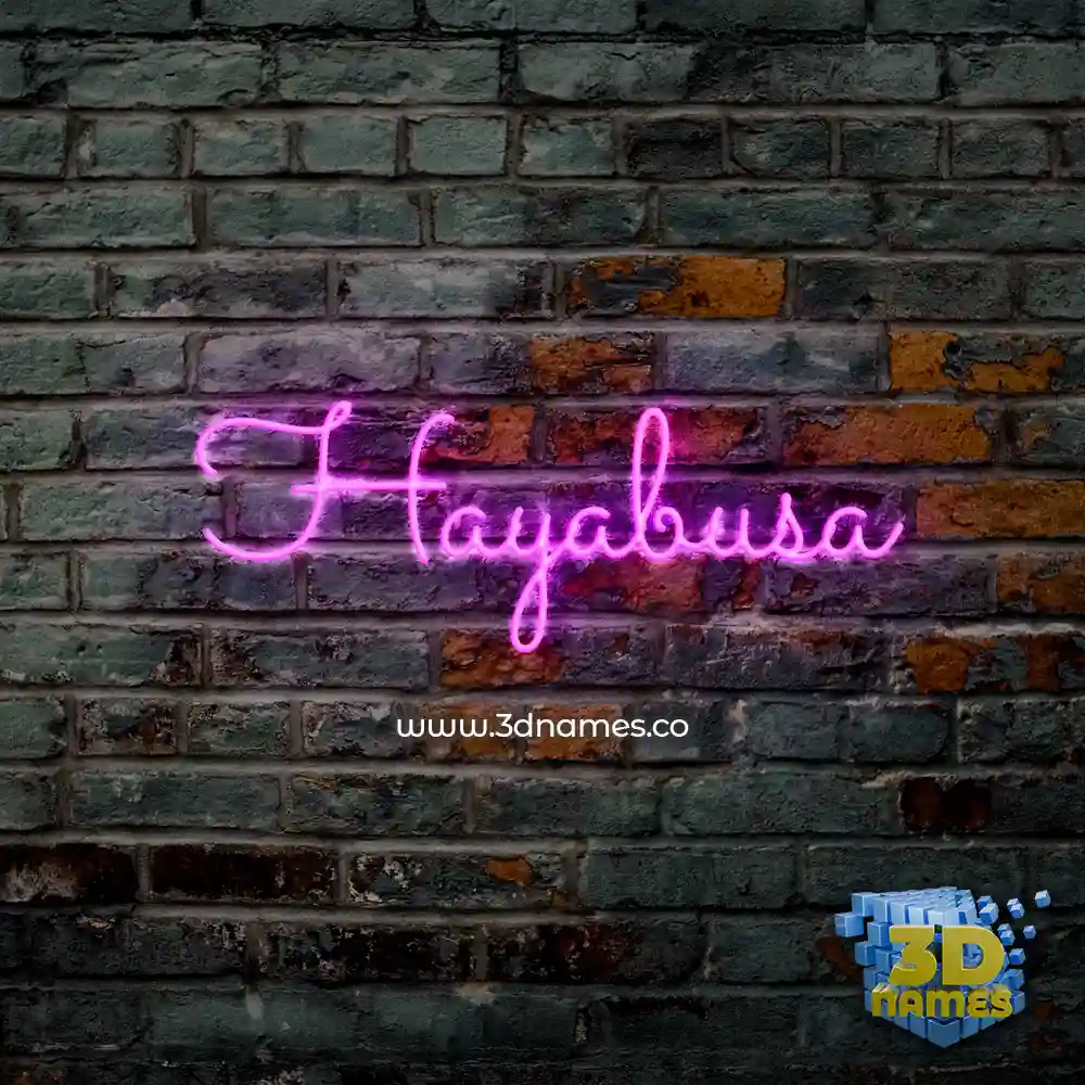 hayabusa in Pink Neon style - 3D name wallpaper
