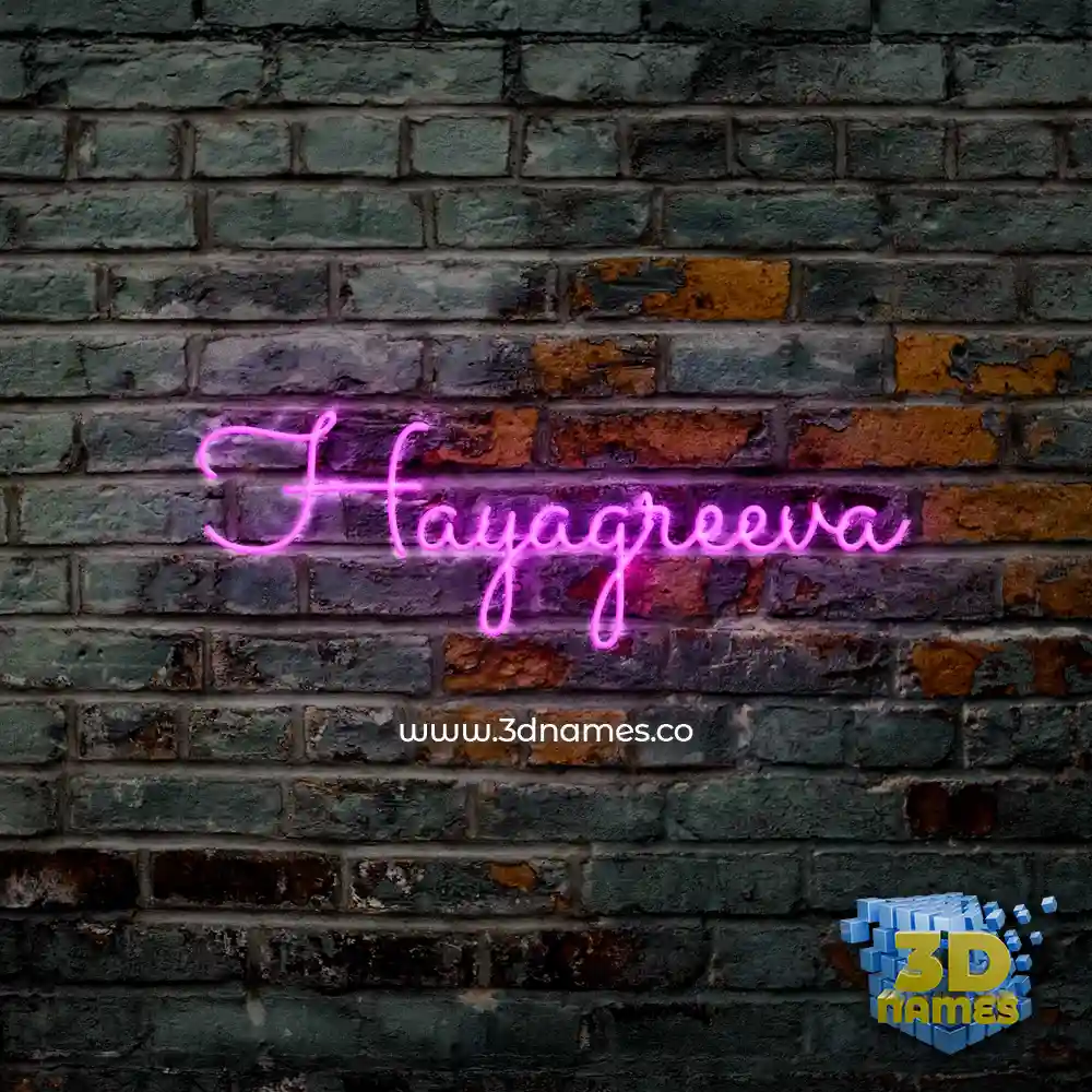 hayagreeva in Pink Neon style - 3D name wallpaper