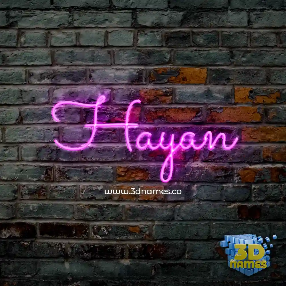 hayan in Pink Neon style - 3D name wallpaper