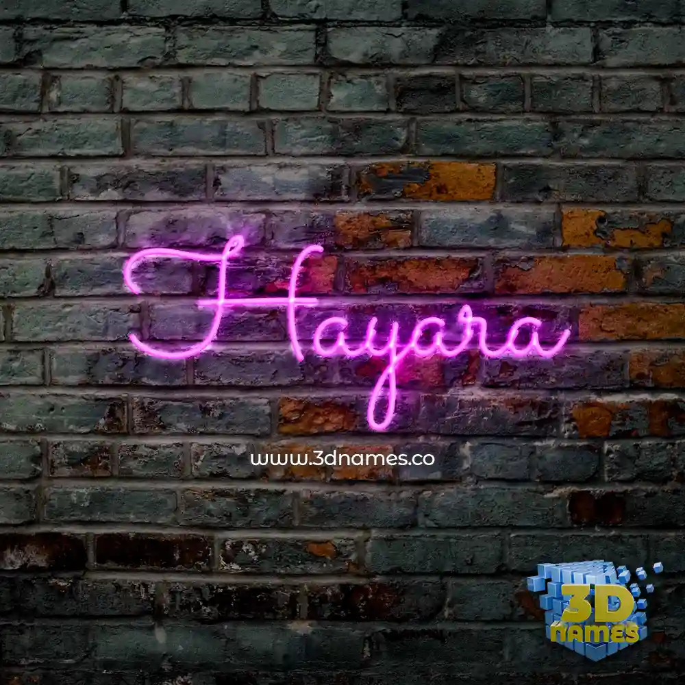 hayara in Pink Neon style - 3D name wallpaper