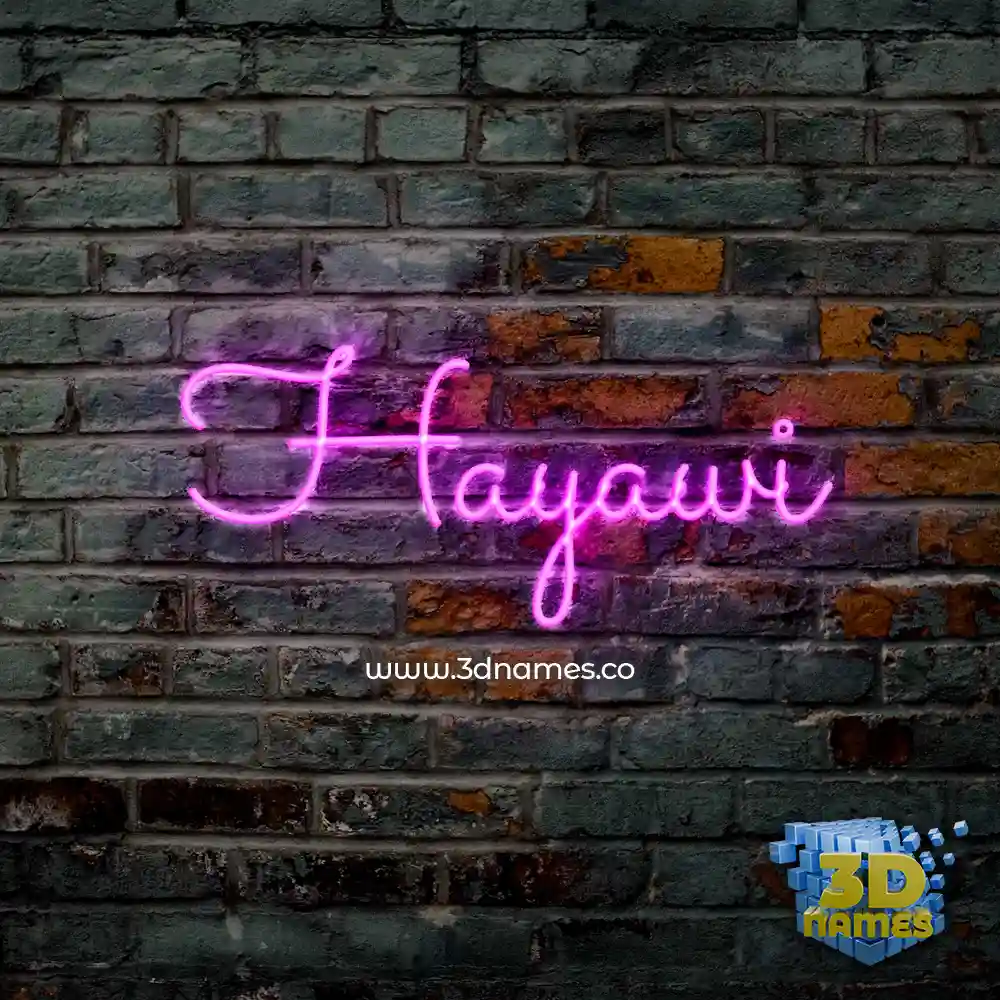 hayawi in Pink Neon style - 3D name wallpaper