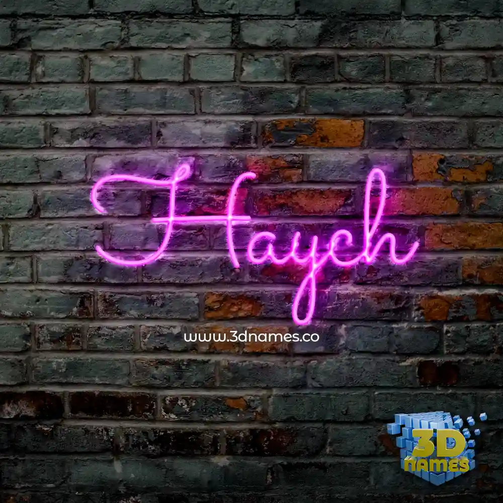 haych in Pink Neon style - 3D name wallpaper