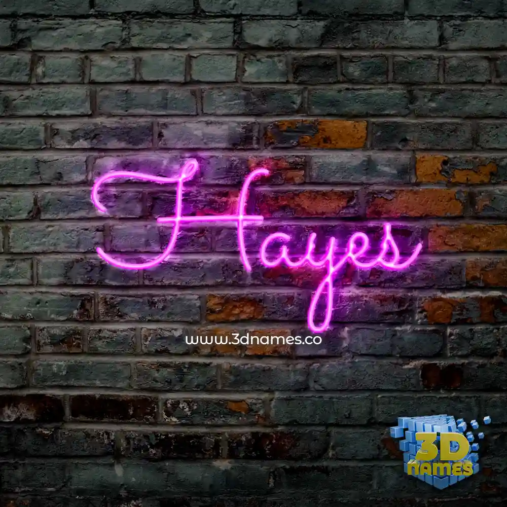 hayes in Pink Neon style - 3D name wallpaper