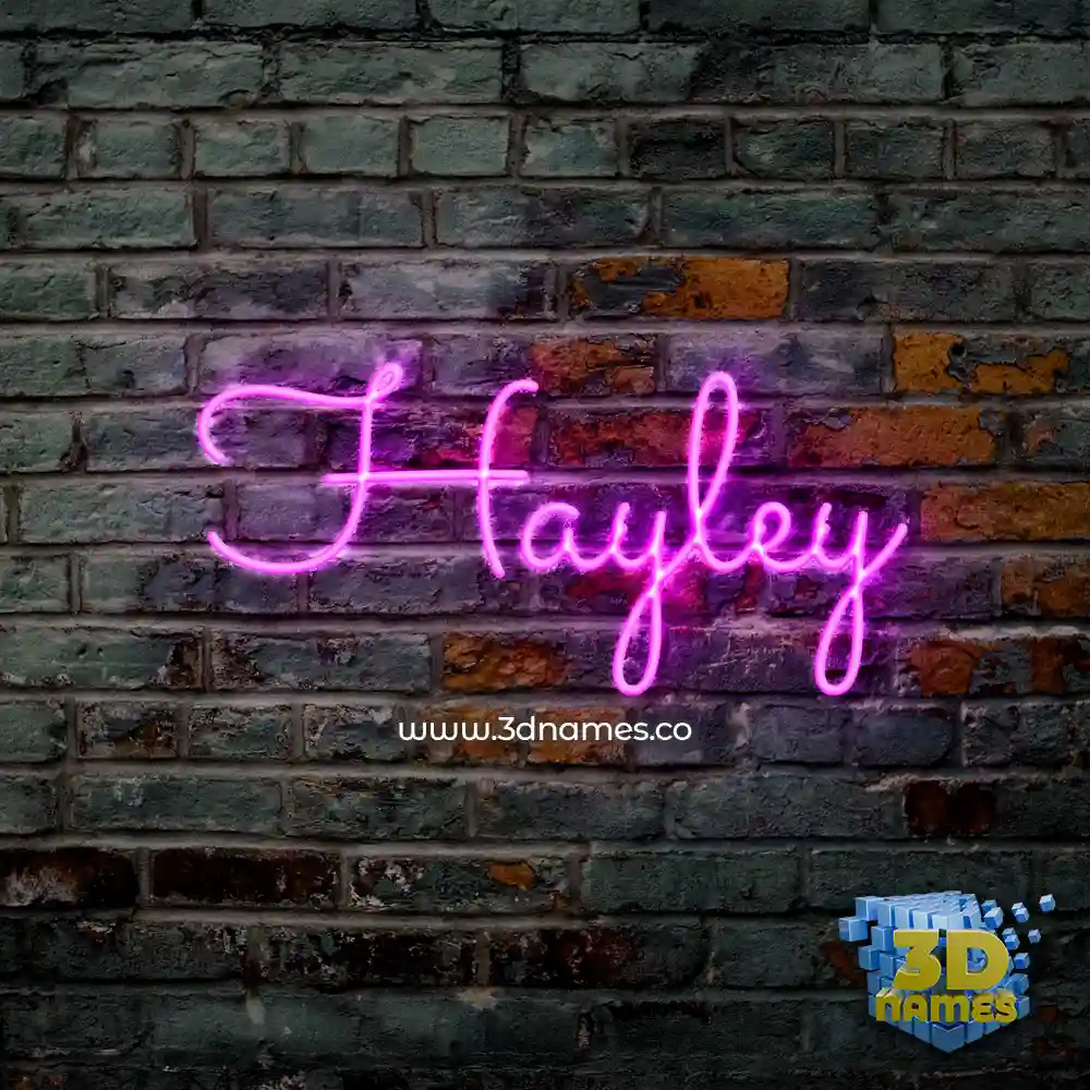 hayley in Pink Neon style - 3D name wallpaper