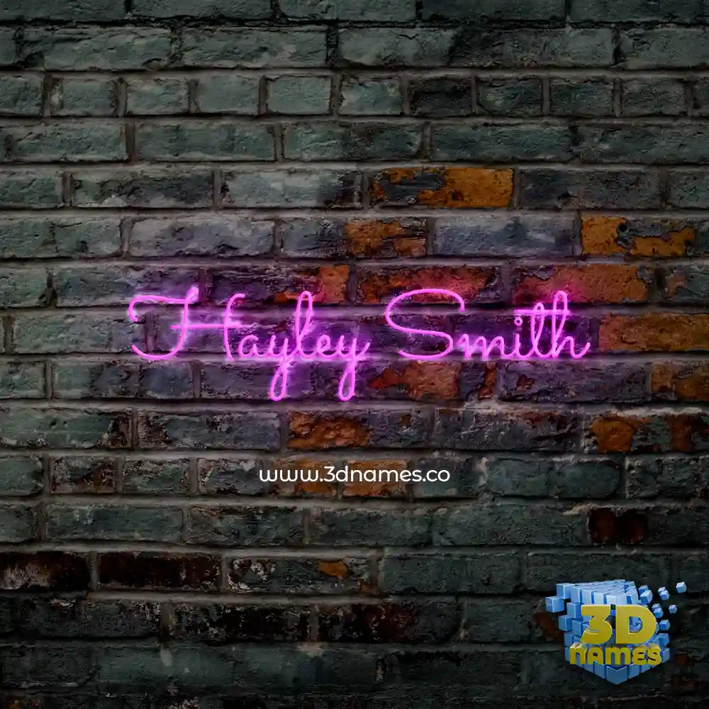 hayley smith in Pink Neon style - 3D name wallpaper