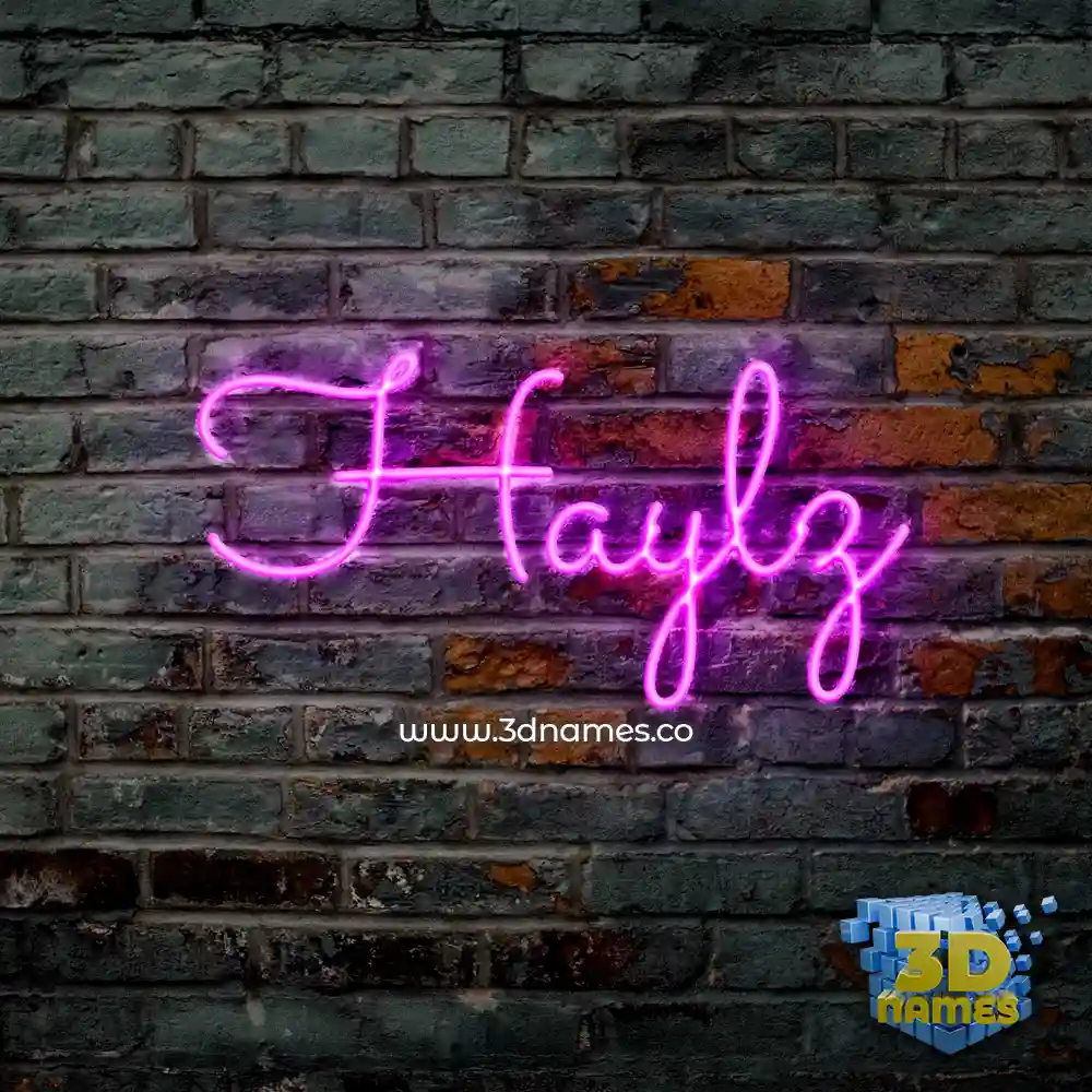 haylz in Pink Neon style - 3D name wallpaper
