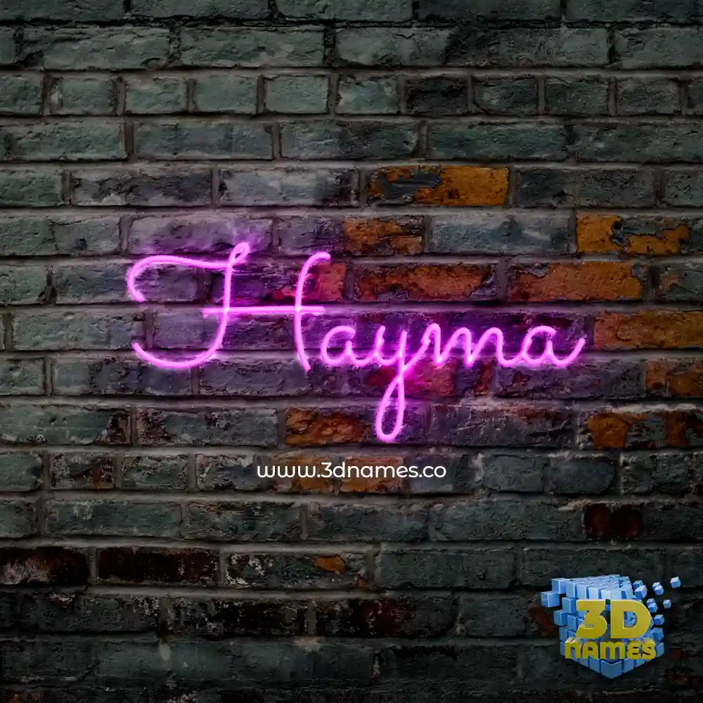 hayma in Pink Neon style - 3D name wallpaper