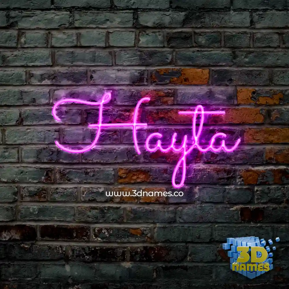 hayta in Pink Neon style - 3D name wallpaper