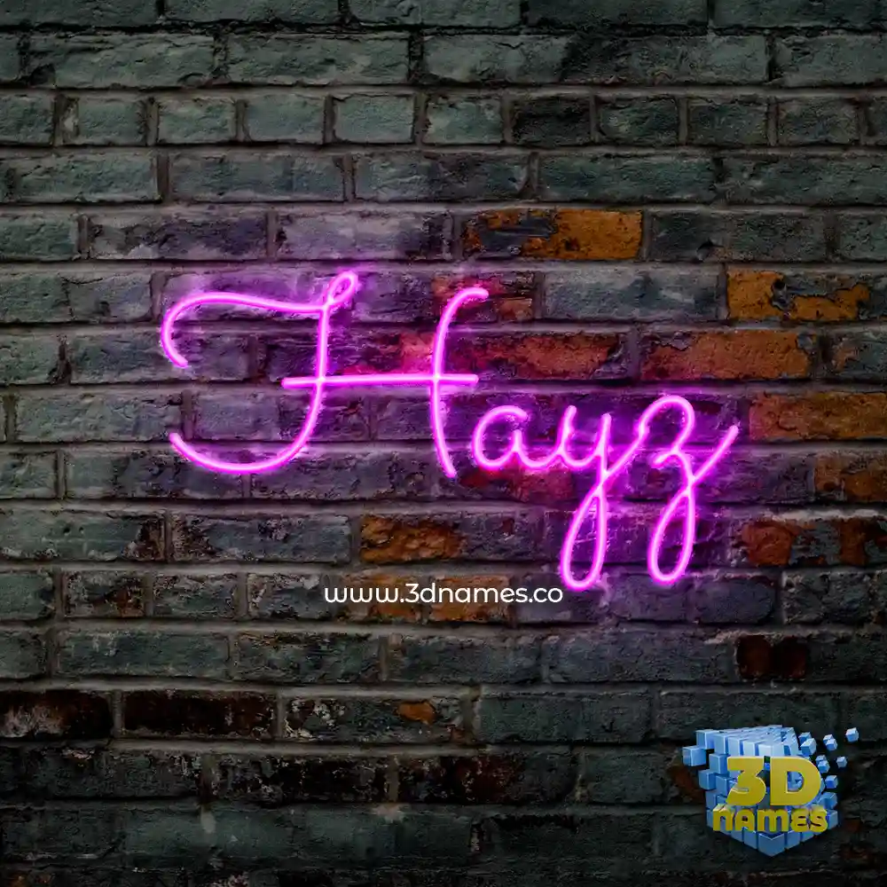 hayz in Pink Neon style - 3D name wallpaper