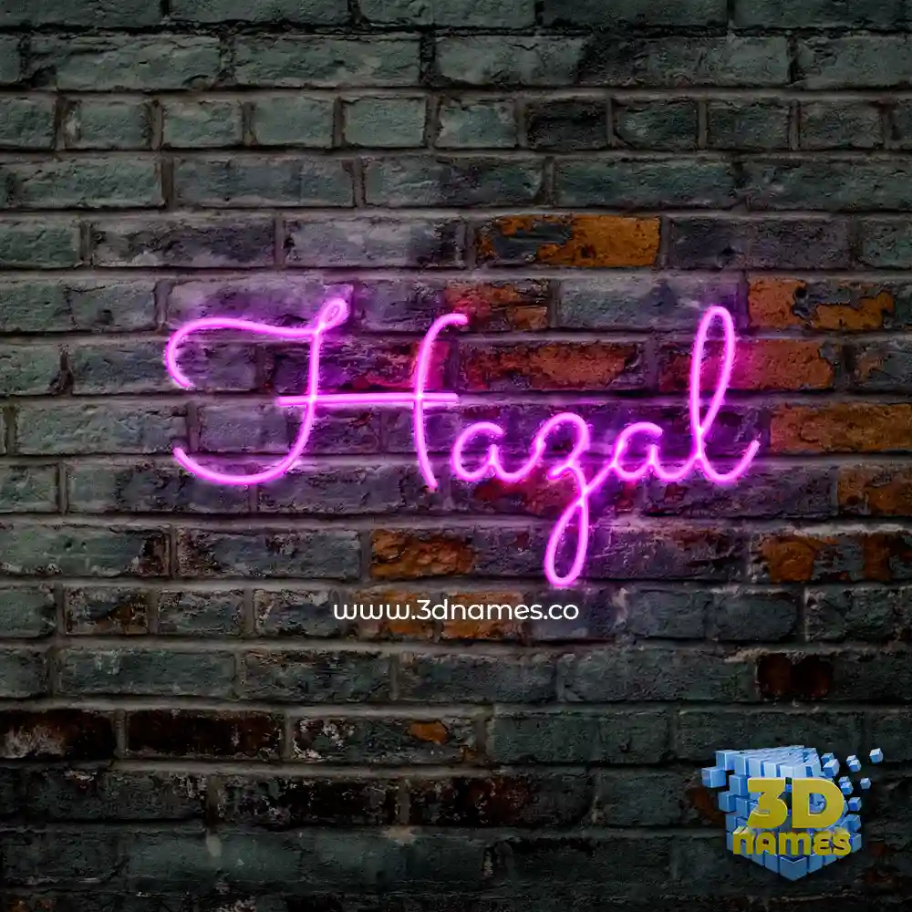 hazal in Pink Neon style - 3D name wallpaper