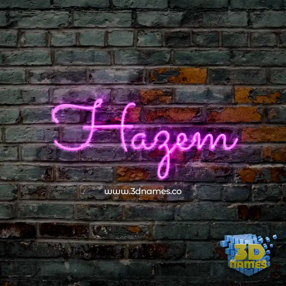 hazem in Pink Neon style - 3D name wallpaper