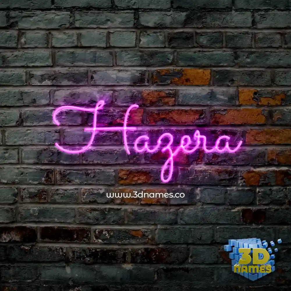 hazera in Pink Neon style - 3D name wallpaper