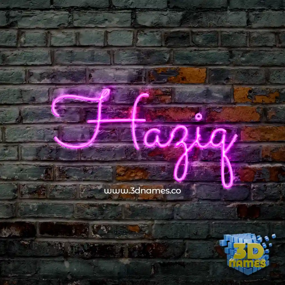 haziq in Pink Neon style - 3D name wallpaper