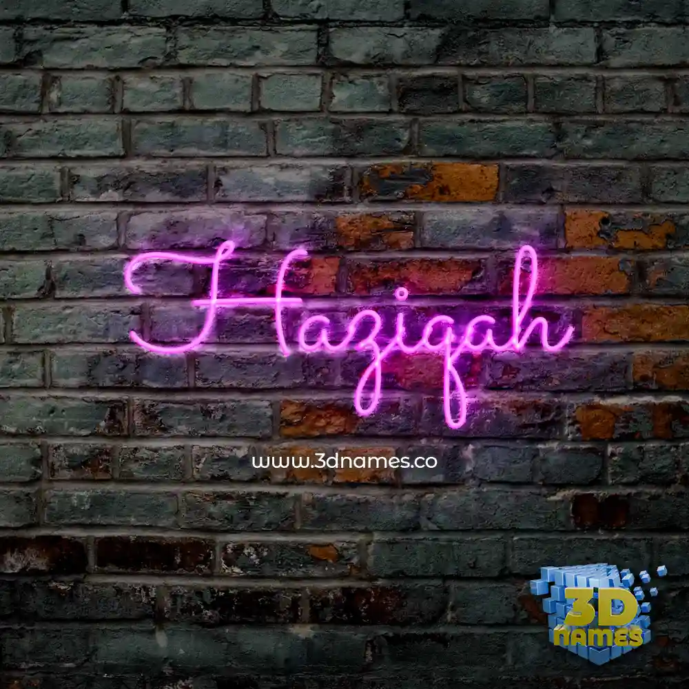 haziqah in Pink Neon style - 3D name wallpaper