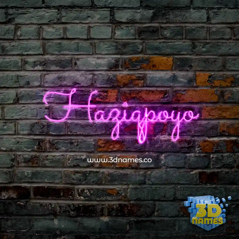 haziqpoyo in Pink Neon style - 3D name wallpaper