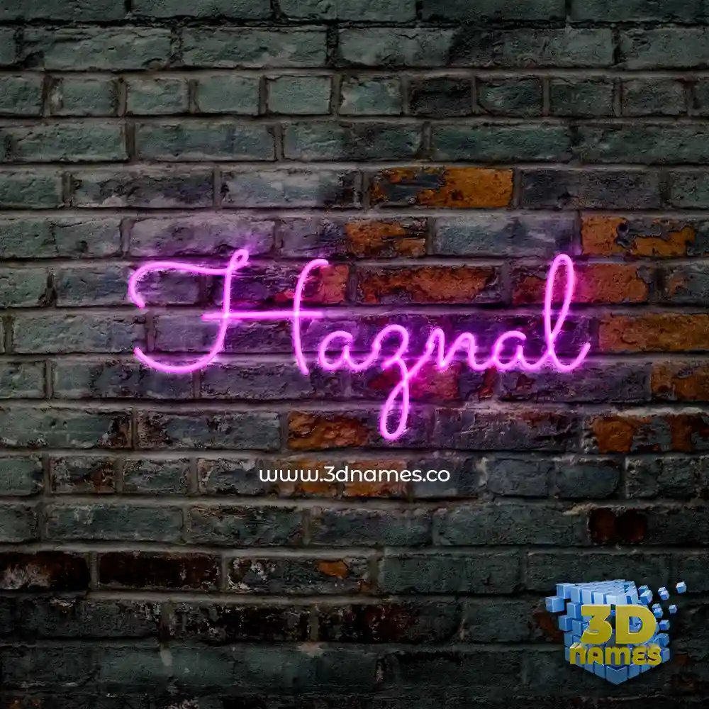 haznal in Pink Neon style - 3D name wallpaper